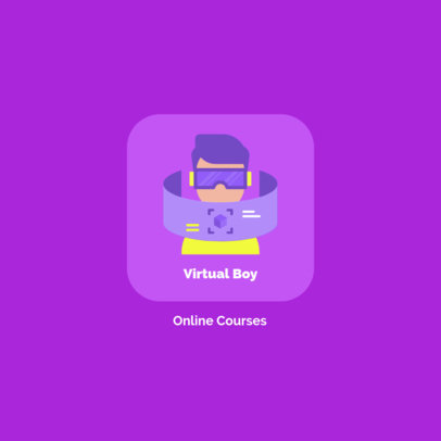 e-Learning Platform Logo Maker Featuring a VR Device Graphic