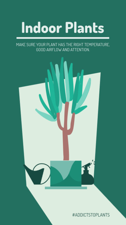 Instagram Story Template with Indoor Plants Graphics