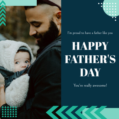Modern Instagram Post Template with a Proud Quote for Father's Day