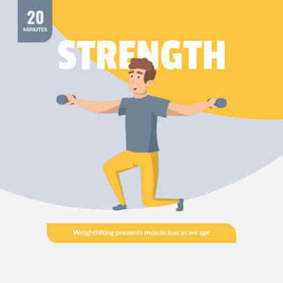 Fitness-Themed Instagram Post Maker for a Home Weight-Lifting Routine 1478c-el1
