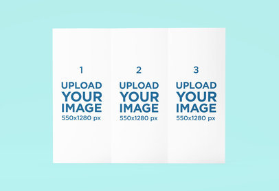 Mockup of a Trifold Brochure Wide Open