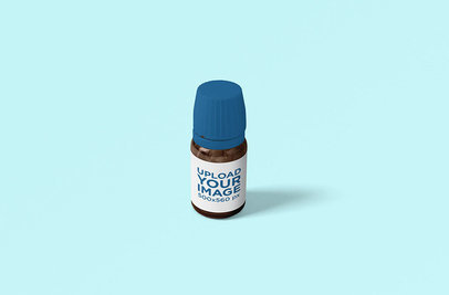 Essential Oil Mockup Featuring an Amber Bottle Against a Plain Backdrop 4204-el1
