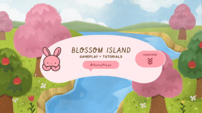 YouTube Banner Maker with Animal Crossing-Inspired Illustrations 2543b