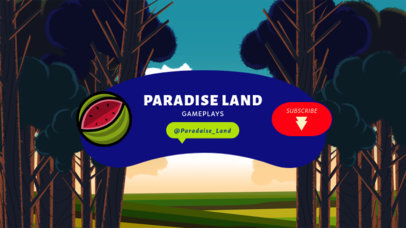 YouTube Banner Creator with a Paradise Land Background 2543a