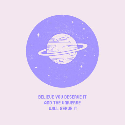 Facebook Post Generator with a Planet Illustration and a Quote