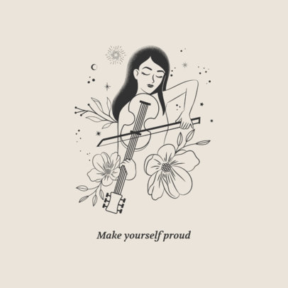 Facebook Post Creator Featuring an Illustration of a Woman Playing a Violin 2539h