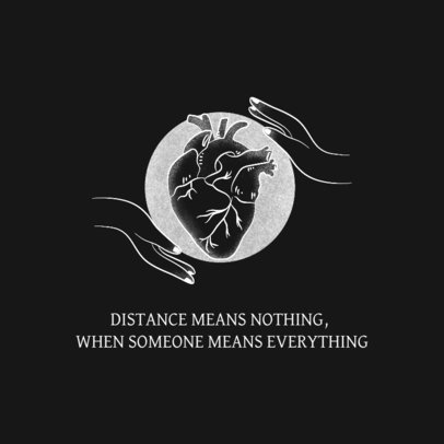 Facebook Post Template Featuring a Love Quote and a Human Heart Graphic