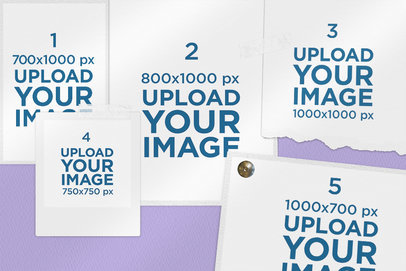 Mood Board Mockup Featuring a Polaroid Frame