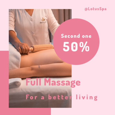 Instagram Post Template Featuring a Full Massage Promo 1452a-el1