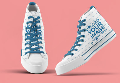 Mockup of a Pair of Canvas Sneakers Against a Plain Background 3273-el1