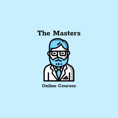 Logo Template for Online Courses Featuring a Professor Icon