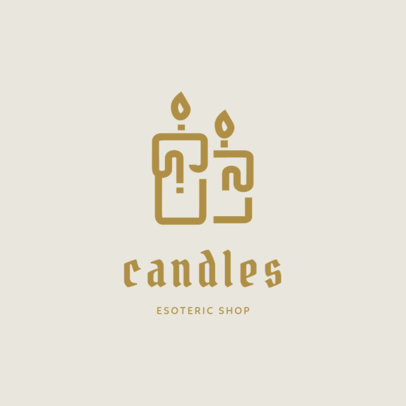 Simple Logo Maker for an Esoteric Shop Featuring a Graphic of Two Candles