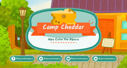 Animal Crossing-Inspired Twitch Banner Creator with a Cheddar Cheese Graphic 2542b