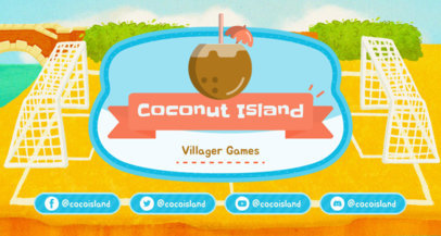 Animal Crossing-Inspired Twitch Banner Maker with a Coconut Graphic 2542f