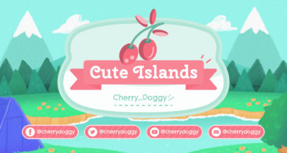 Twitch Banner Creator with a Cherry Graphic Inspired by Animal Crossing 2542d