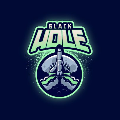 Gaming Logo Generator with the Graphic of a Flying Space Rocket