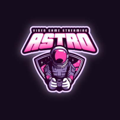 Space-Themed Logo Maker Featuring a Gamer Astronaut