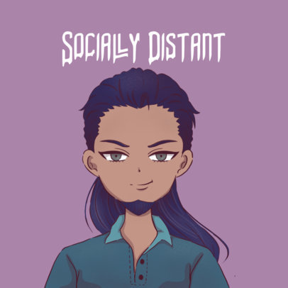 Avatar Logo Creator Featuring a Man with Long Hair 3283g