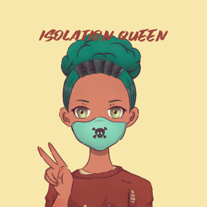 Logo Maker Featuring a Female Avatar with a Face Mask