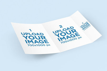 Mockup of an Open Wrap-Around Brochure 4198-el1
