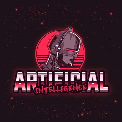 Retro-Futuristic Style Logo Maker Featuring a Female Cyborg