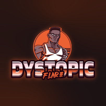 Retrofuturism Logo Maker Featuring a Mercenary 