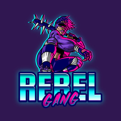 Gaming Logo Maker Featuring a Retro Futuristic Warrior Character