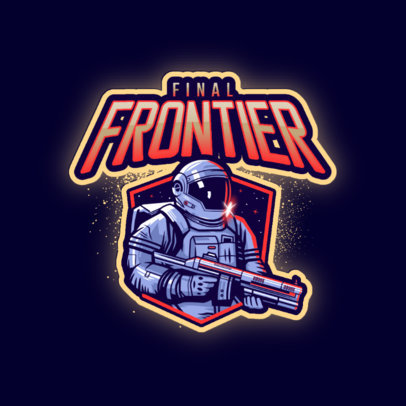 Gaming Logo Maker Featuring an Astronaut with a Space Gun