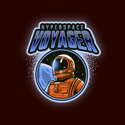 Gaming Logo Creator Featuring an Astronaut from Hyperspace 3274h