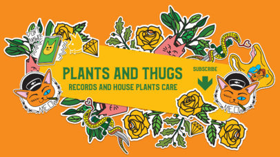 Kawaii-Themed YouTube Banner Generator for a Gardening Channel 2536f