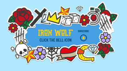 YouTube Banner Creator Featuring Cute Cartoonish Items