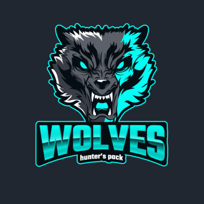 Illustrated Gaming Logo Generator Featuring Angry Wolves 