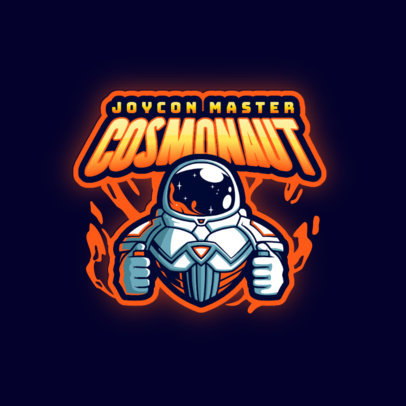 Gaming Logo Template Featuring an Illustrated Cosmonaut 3274l