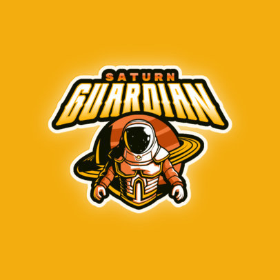 Gaming Logo Maker Featuring a Space Character and an Illustrated Planet