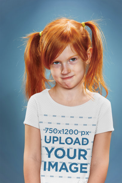Tee Mockup of a Red-Hair Girl Doing a Funny Face 34601-r-el2