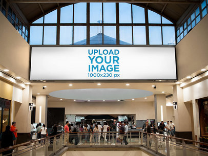 Horizontal Banner Mockup at a Cinema b10929