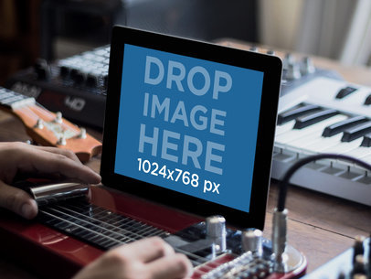 iPad Black Landscape Lap Steel Guitar