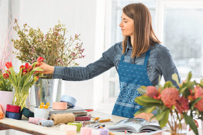 Apron Mockup Featuring a Female Florist 34720-r-el2