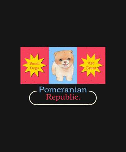 T-Shirt Design Template Featuring Flags with Illustrations of Dogs