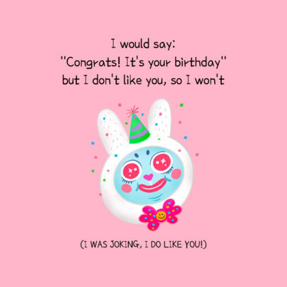 Birthday Facebook Post Maker with a Festive Bunny