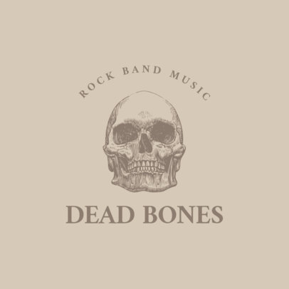 Logo Maker for Rock Bands Featuring Engraved Skulls and Bones Graphics 