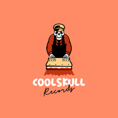 Music Logo Template Featuring a Baker Skeleton