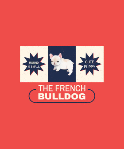 T-Shirt Design Maker of a Flag with a French Bulldog Illustration