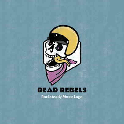 Logo Maker for a Rock Band Featuring a Skull with its Tongue Out