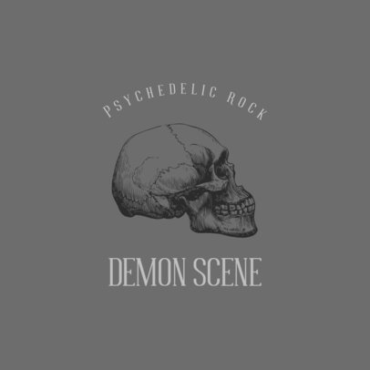 Logo Generator for a Psychedelic Rock Band With a Skull Illustration 