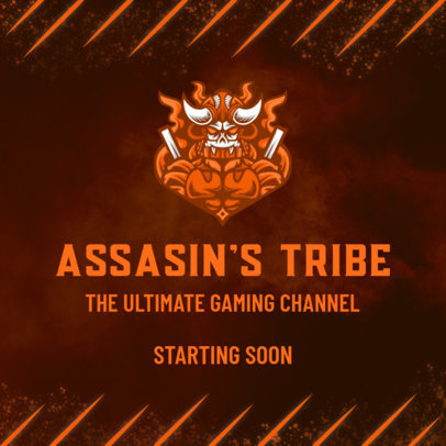 Facebook Post Generator for Gaming Channels Featuring a Demonic Warrior Graphic 2559i