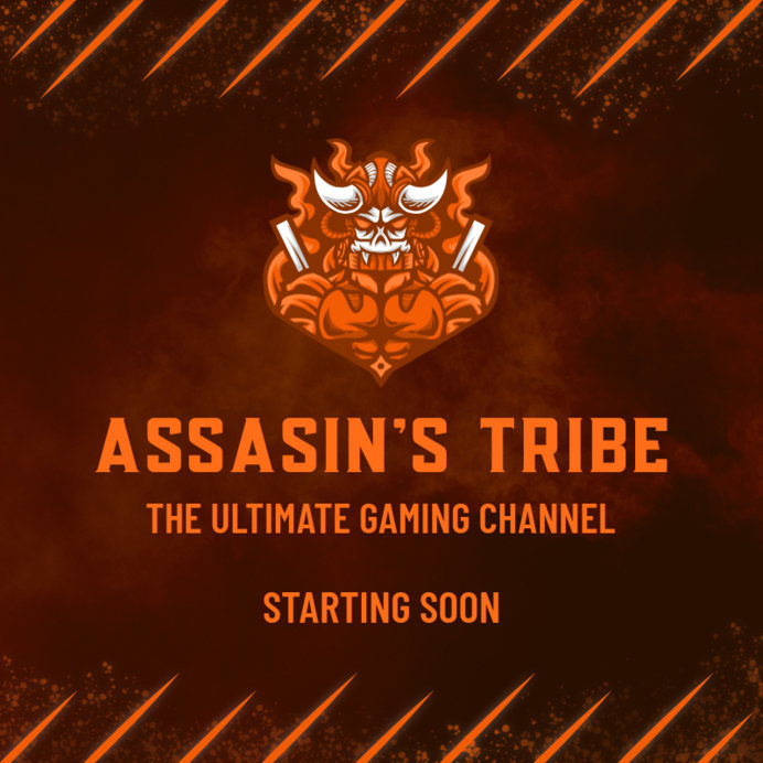 Facebook Post Generator for Gaming Channels Featuring a Demonic Warrior Graphic