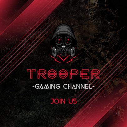 Facebook Post Template Featuring a Gaming Character With a Gas-Mask