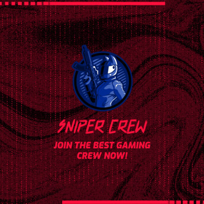 Facebook Post Design Template for Gamers Featuring a Female Shooter Clipart