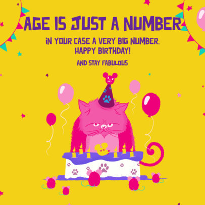 Instagram Post Design Template for Birthday Wishes